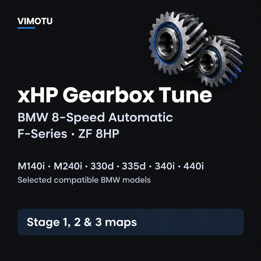 VIMOTU xHP gearbox tune for compatible BMW F-Series 8-speed ZF 8HP automatic transmissions