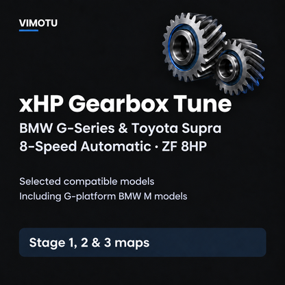 VIMOTU xHP gearbox tune for compatible BMW G-Series and Toyota Supra 8-speed ZF 8HP automatic transmissions
